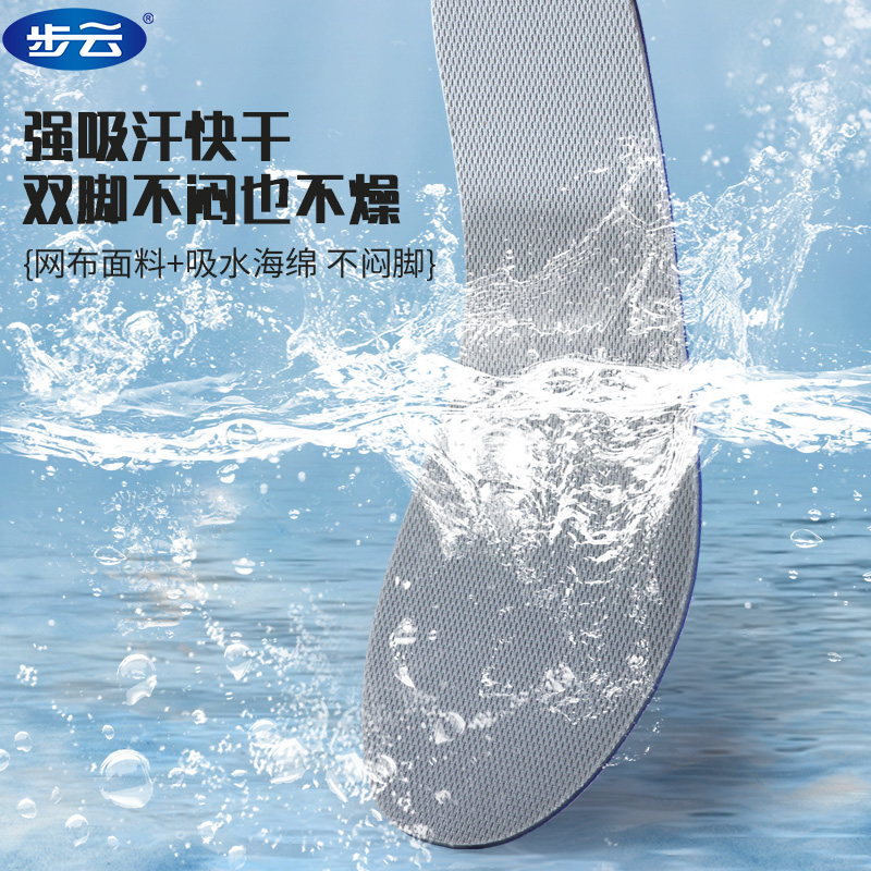 Soft Elastic Sweat-Absorbent Breathable Insole Soft and Comfortable Soft Bottom Fast Sweat-Absorbent Dry Running Thin Four Seasons Soft and Super Soft. 