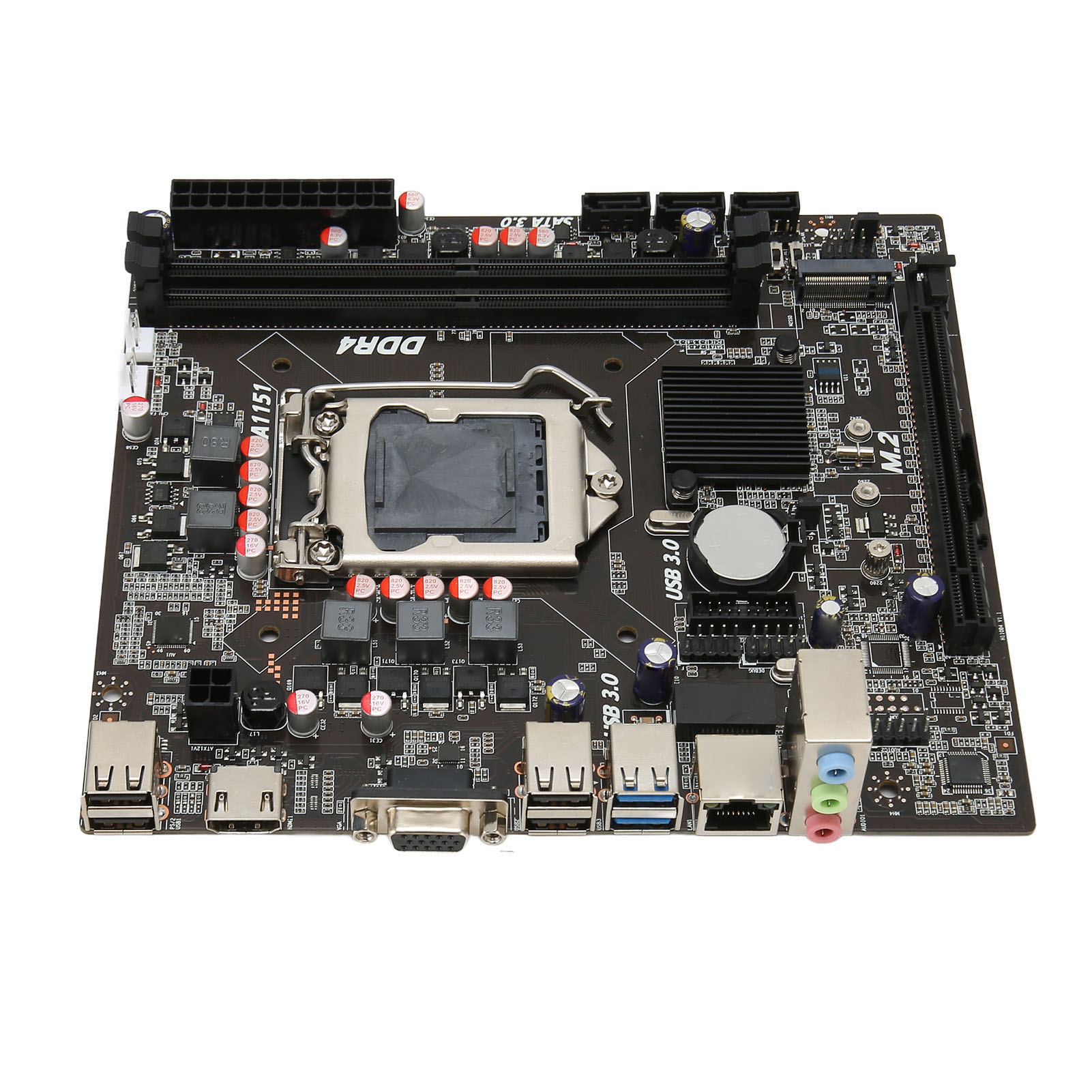 LGA 1151 Motherboard, DDR4 SO DIMM PC Motherboard 32GB/s Transmission Dual Channel SATA 3.0 for Desktop. 