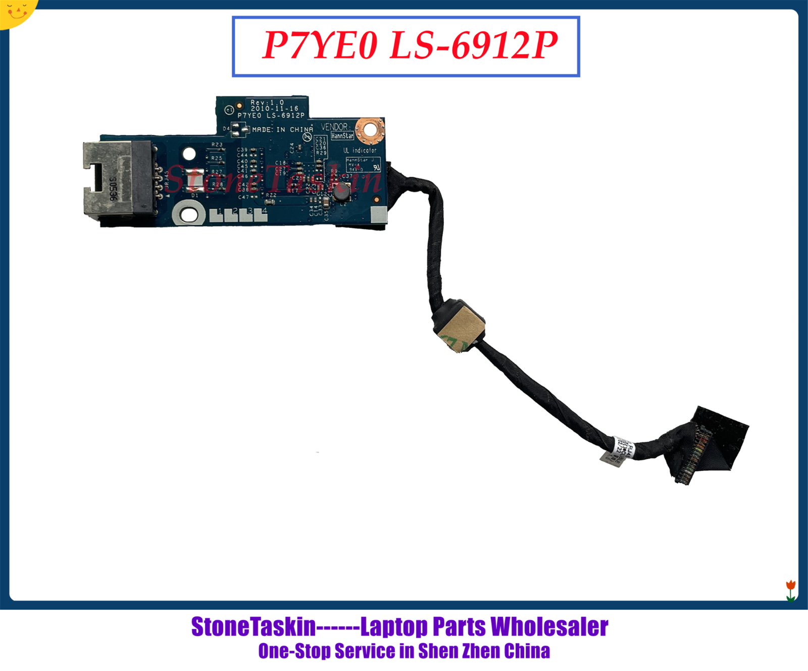 StoneTaskin High quality P7YE0 LS-6912P For Acer Aspire 7750 7756G 7750G LAN Network Ethernet RJ45 Port Board with Cable Tested