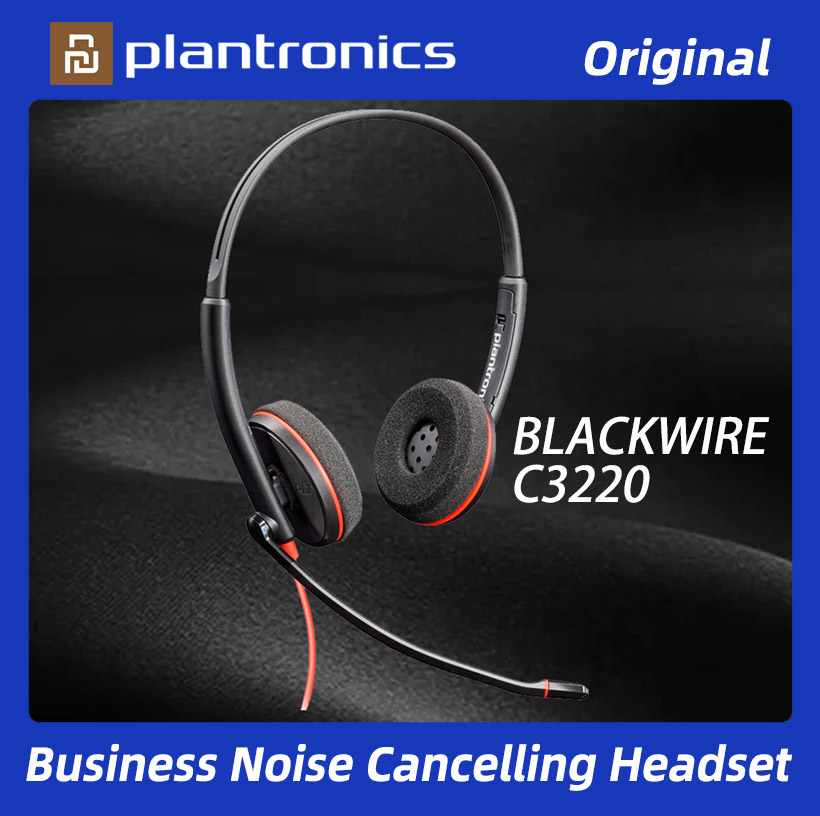 Poly Plantronics Office Headset C3220 Noise-cancelling Headphone USB High-definition Call Wired Stereo HD Call Binaural Headset