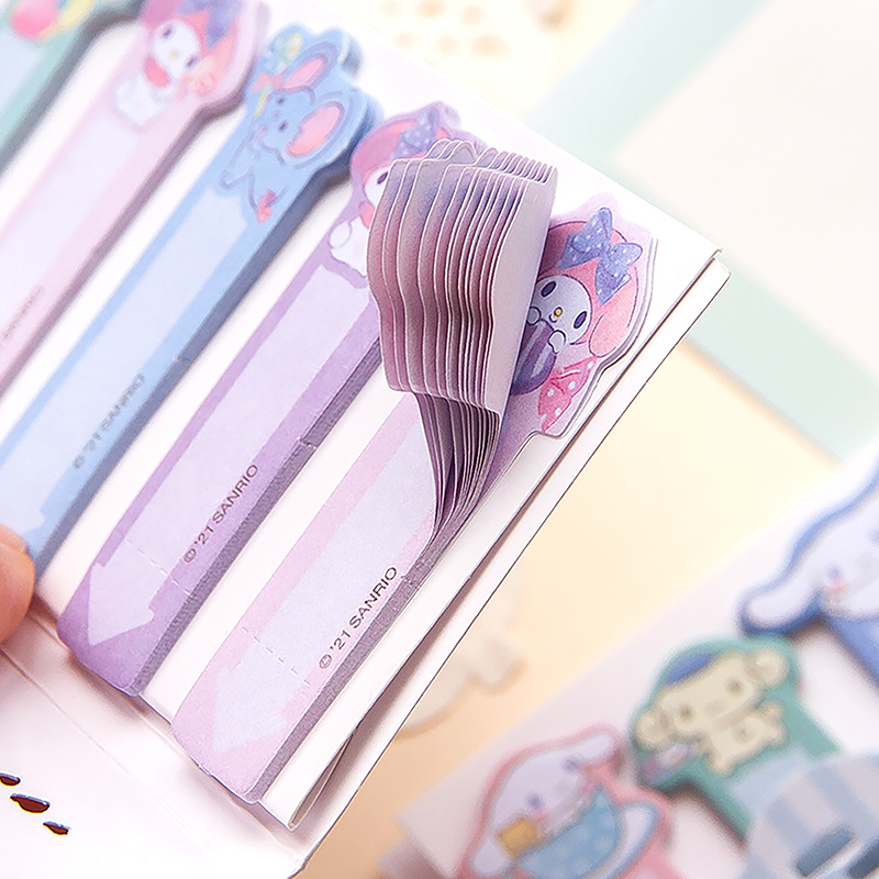 120 Sheets Sanrio Sticky Notes Kuromi Notepad Index Tabs Bookmark Stationery. 