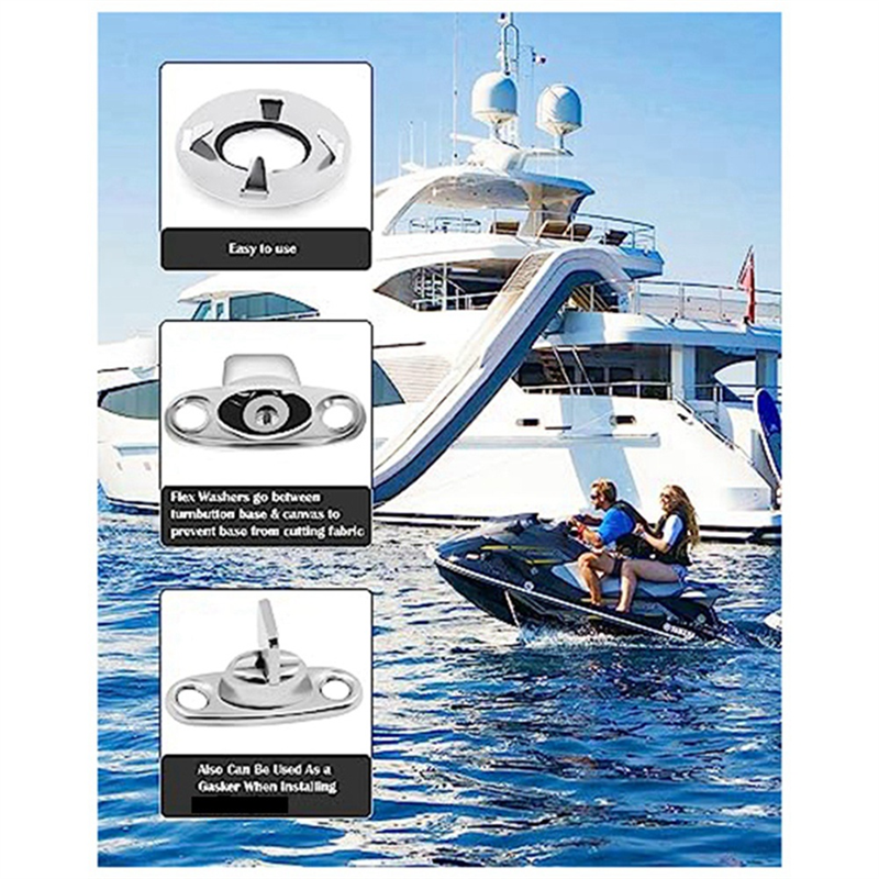 10 Piece Twist Lock Common Sense Fastener Metal Turn Buttons for Boats, Sailboats, RVs, Dinghies and Caravans. 