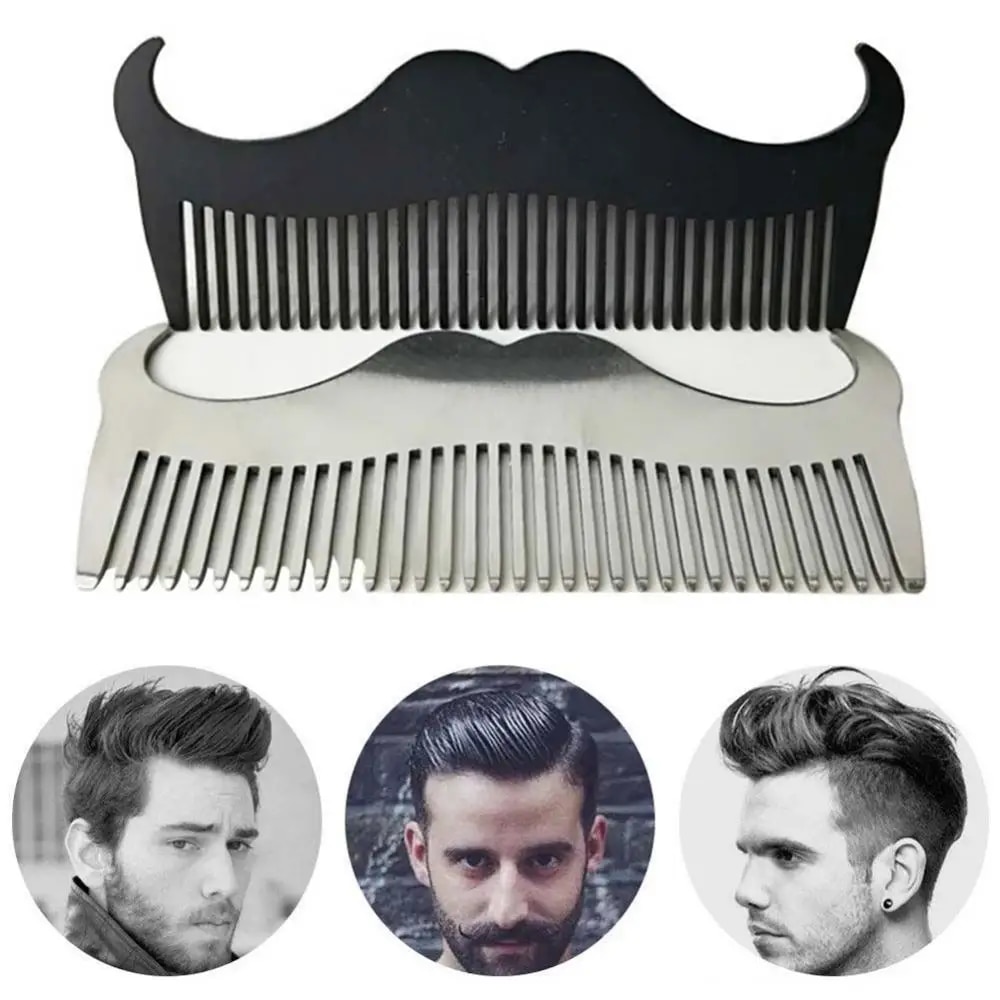 【3C VictoryEagle】Mustache Steel Beard Grooming Shaping Comb Men Styling Tool Hair Shaping Comb волос