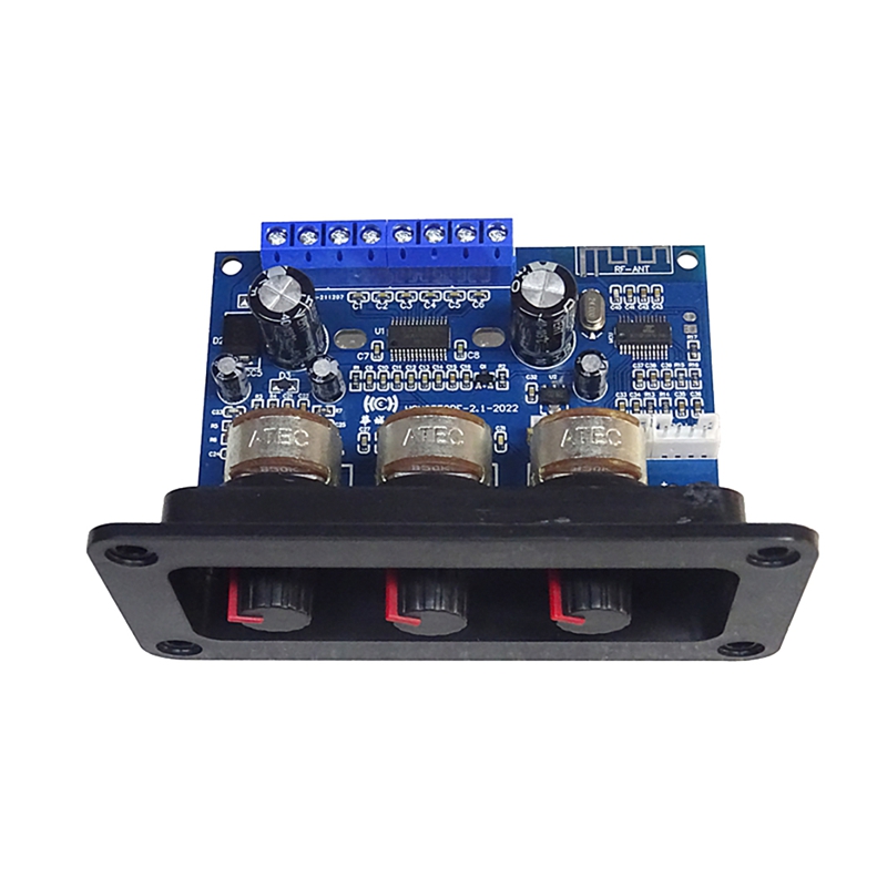 2.1 Channel Digital Power Amplifier Board 2X25W+50W Bluetooth 5.0 Subwoofer Class D Audio Amplifier Board DC 12-20V. 