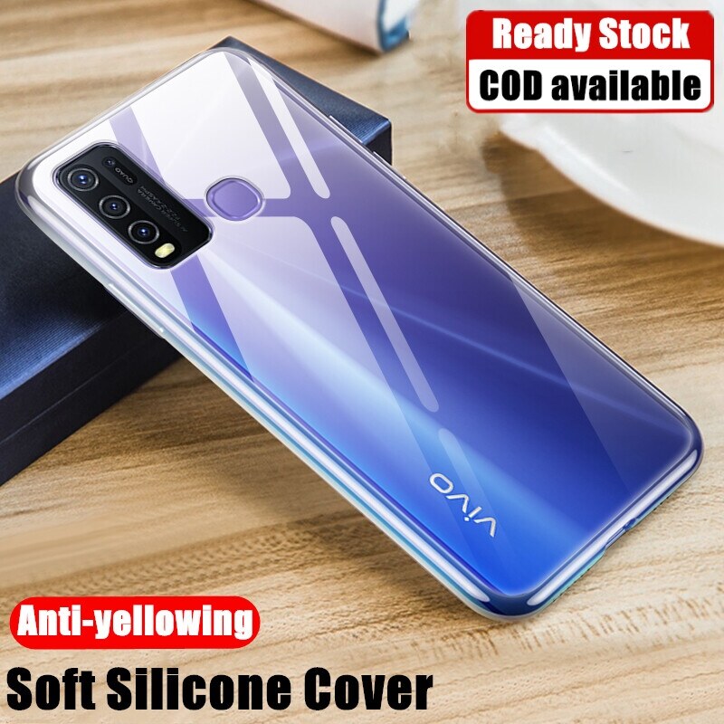 lthmy for Vivo Y50 1935 Flexible Soft Matte Black Crystal Clear Phone Case Silicone Protective Back Cover