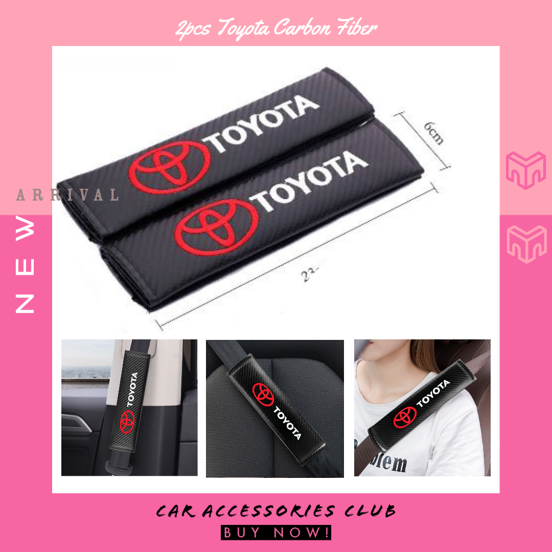 2 Pcs Shoulder Pad Seat Belt Cover Carbon Fiber for Toyota