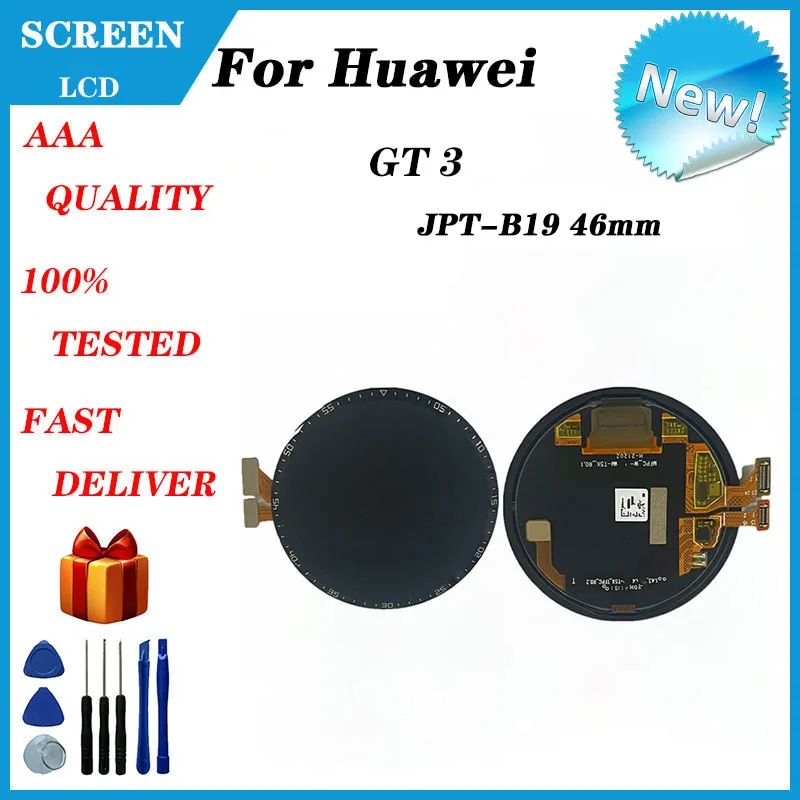 For HUAWEI Watch GT 3 LCD display + touch screen For HUAWEI Watch GT3 JPT-B19 JPT-B29 LCD display AMOLED display 46mm. 