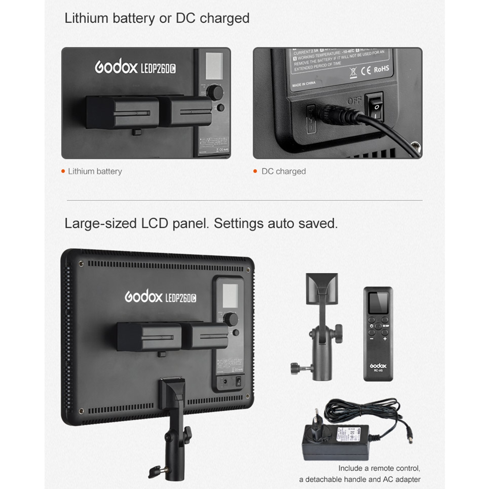 New- Godox LEDP260C LED Video Shoot Light. 