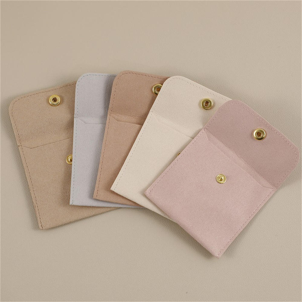 Multiple Colors Velvet Jewelry Bag Bulk Sale Small Size Plush Snap Button Pouch Necklace Storage bag for Gift Presentation. 