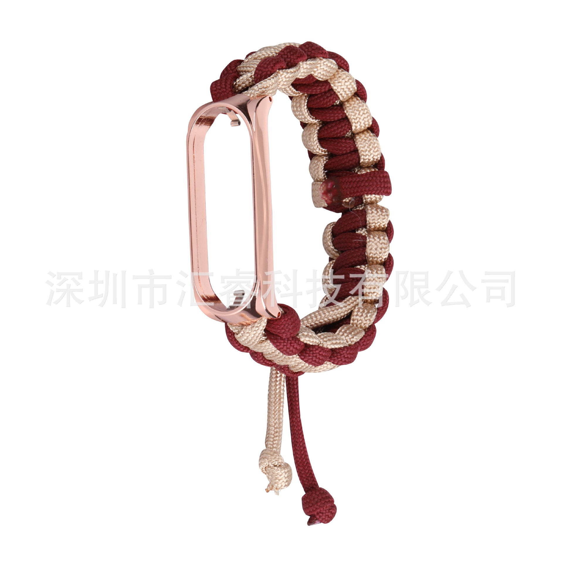 For Mi Band 8/7/6/5/4/3 NFC paracord weave adjustable wristband. 
