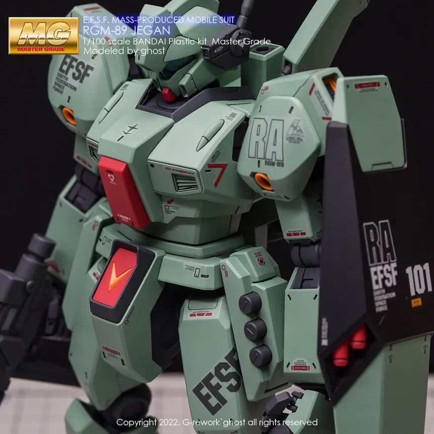 Model Decal for 1/100 MG RGM-89 JEGAN 097 Model Kits Ghost Custom Fluorescent HD Water Stickers for Assembly Model Hobby DIY. 