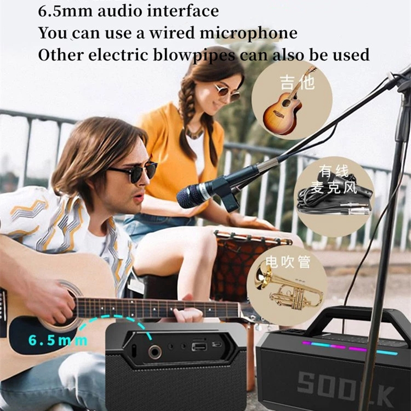 SODLK 150W Big Power Portable TWS Subwoofer Waterproof Sound Column Wireless NFC Bluetooth Speaker Outdoor Mobile Power Supply. 