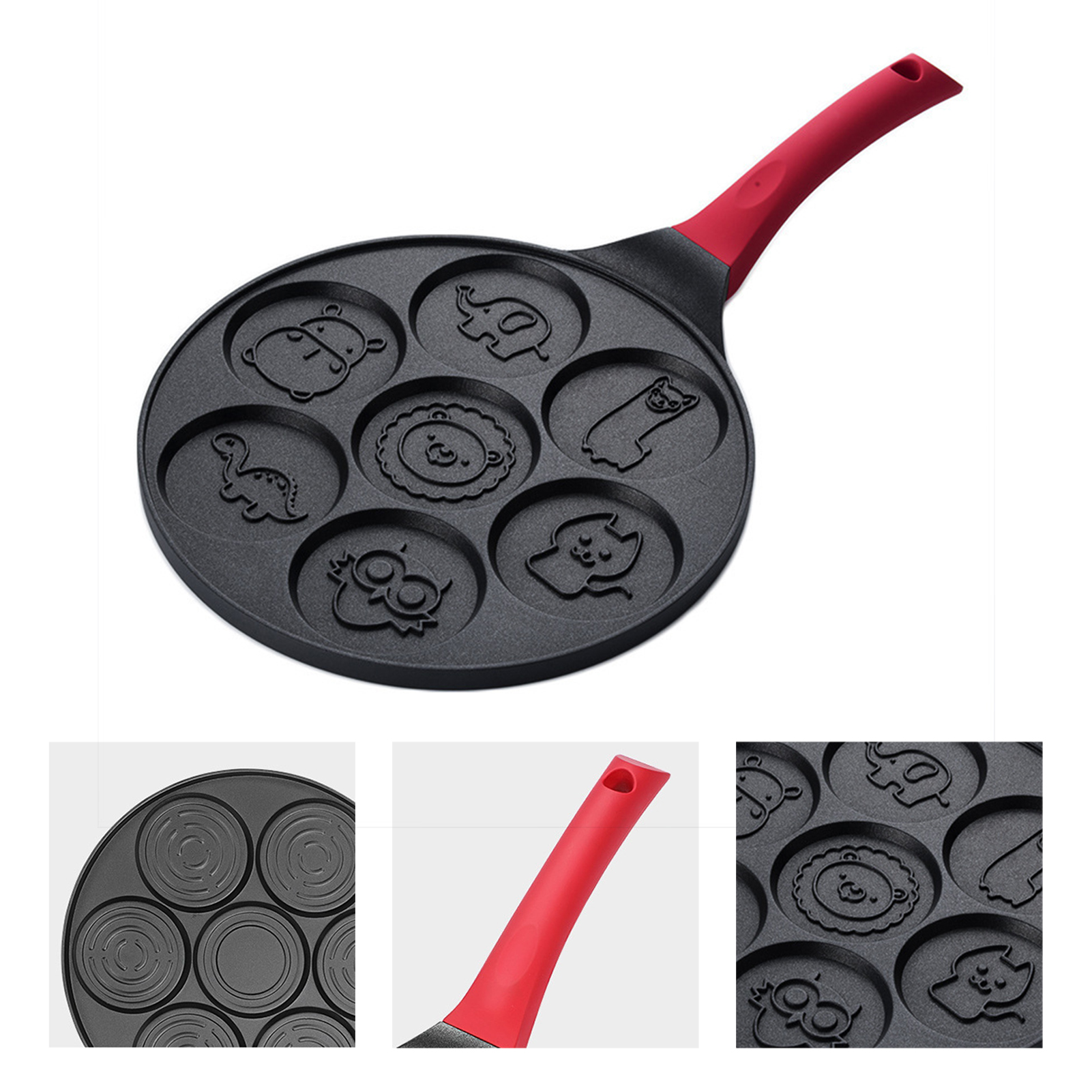 Wheel Pancake Pan Cute Pattern Roller Pancake Pan Small Frying Pan. 