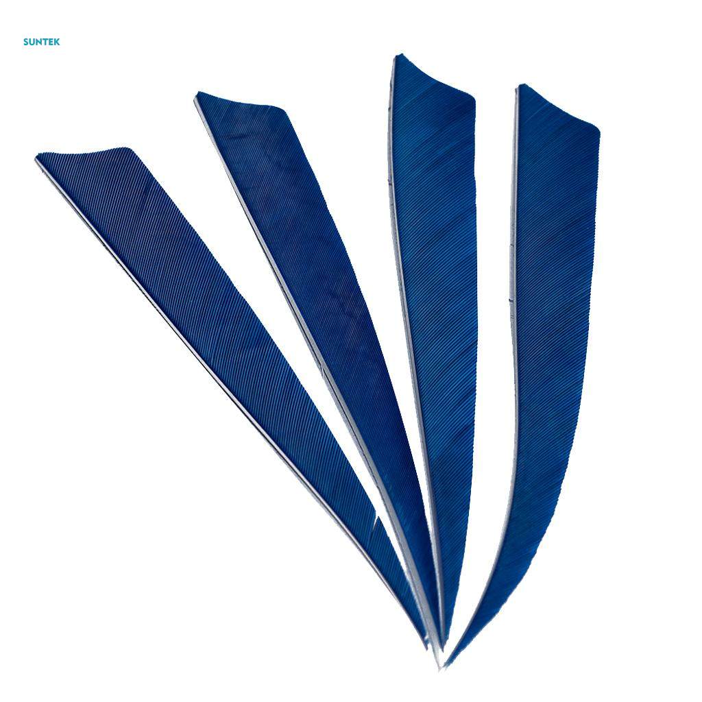 5x10 Pieces Shield Cut Archery Arrow Feather Fletching DIY Blue. 