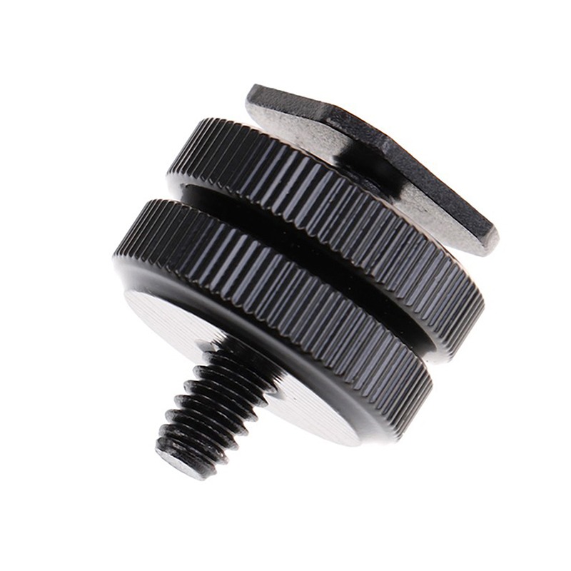 1/4 Hot Shoe Mount Phone Holder Dual Nut Cold Shoe Adapter Bracket Accessories. 