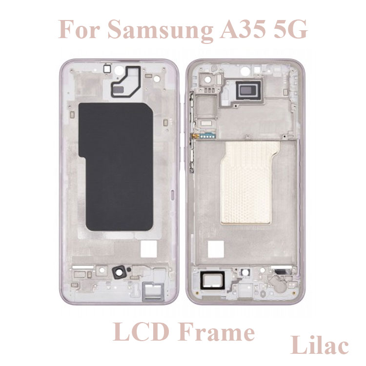 For Samsung Galaxy A35 5G LCD Frame + Back Panel Housing + Without Camera Glass Back shell Replacement Spare Parts. 