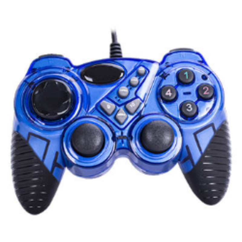 Cross-border supply: The King of Fighters Genshin Impact Transparent Color Gamepad PC computer 3D joystick USB vibrating handle in stock. 