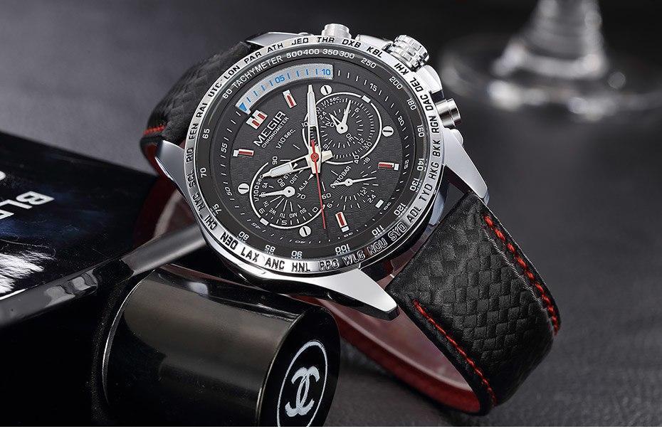 Megir 1010 men s luxury fashion casual luminous waterproof shock resistant quartz watch Daraz .bd