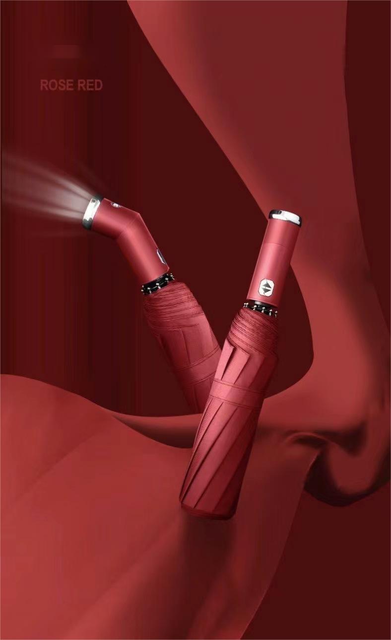 New Umbrella With Led Light Rotatable Handle Flashlight Umbrella Windproof And Rainproof Sturdy And Durable Sunny And Rainy. 