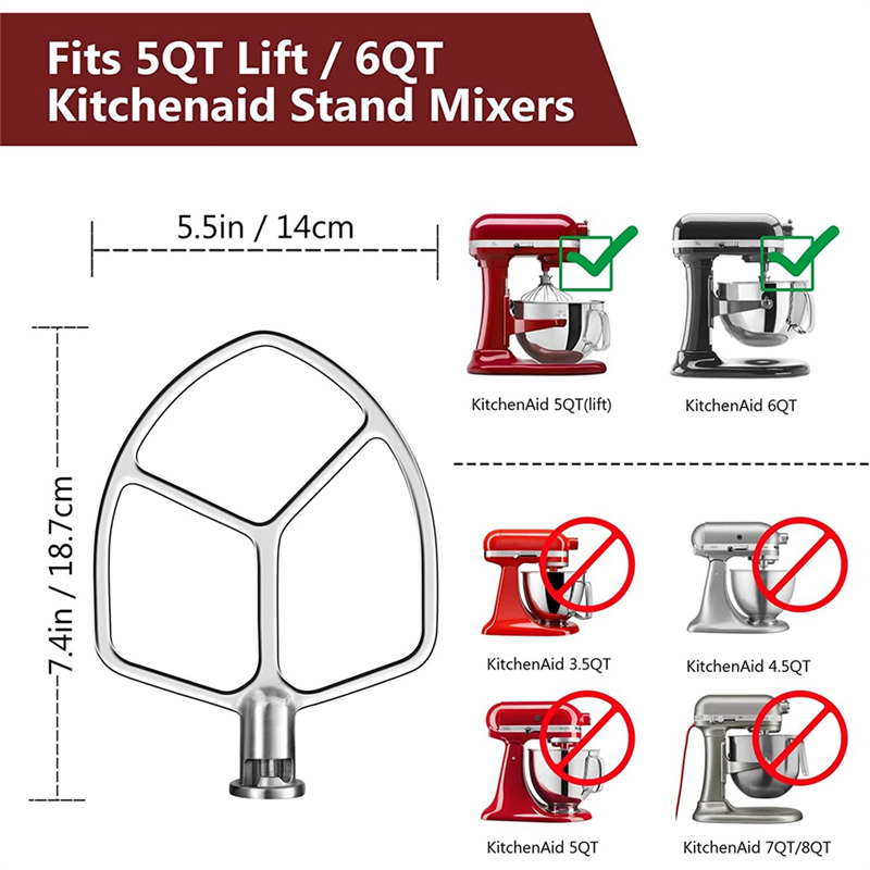 Stand Mixer Attachments for Kitchenaid Stand Mixers 5 Quart Lift and 6 Quart Dishwasher Safe. 
