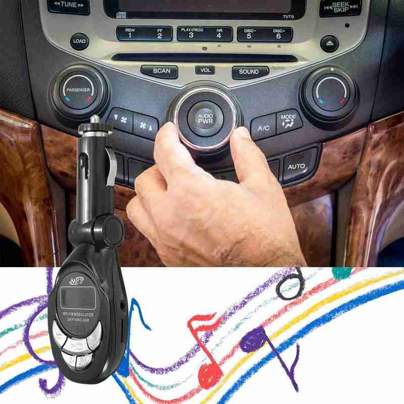 Wireless Handsfree Bluetooth FM Tran_s_mitter Black Modulator USB Car Kit MP3 Player Flash Drive 3.5mm Audio Interface. 
