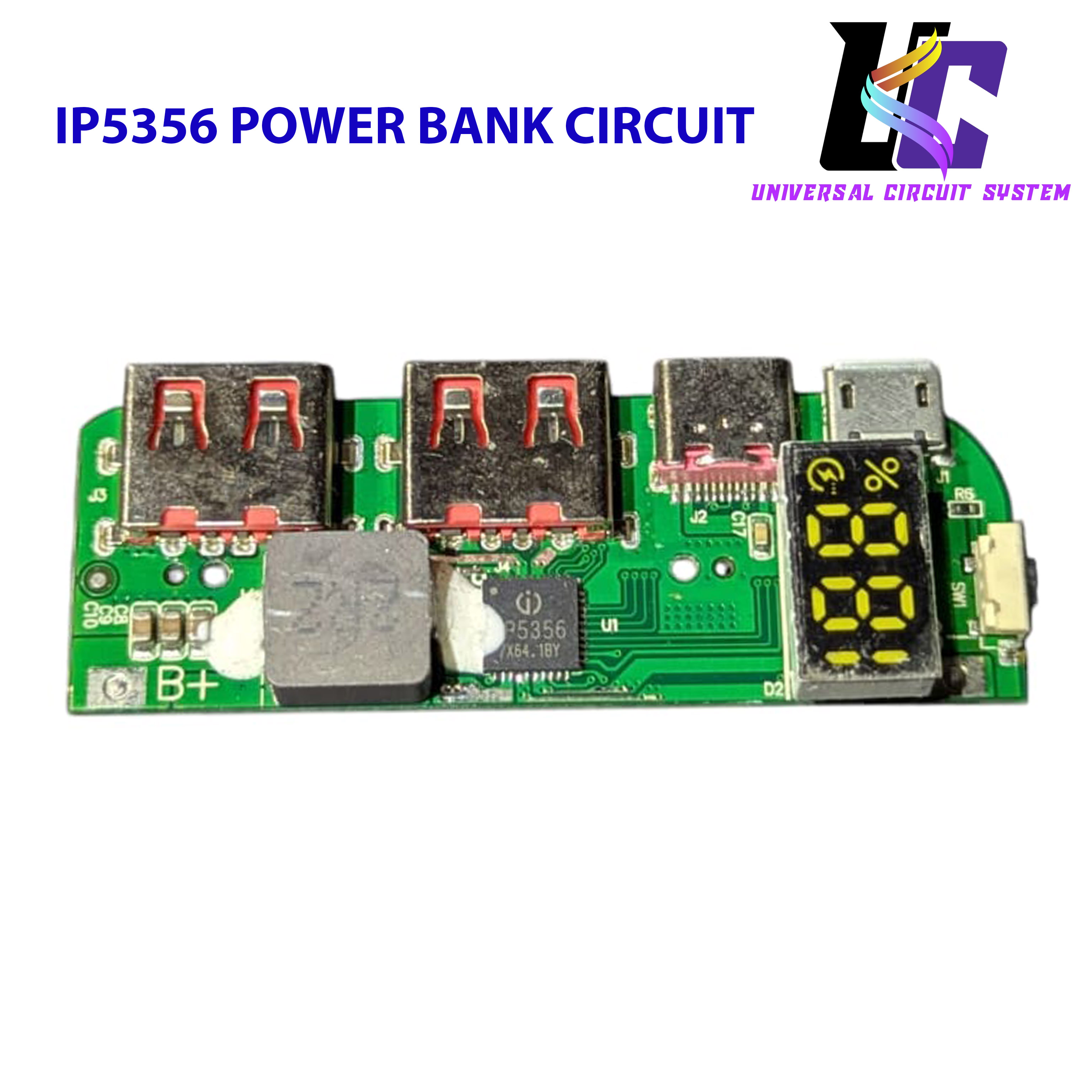 22.5W Fast Charging Bank Module IP5356 TYPE-C Micro USB PD 22.5W ip5356 Fast Charging Power Bank Circuit With Display. 