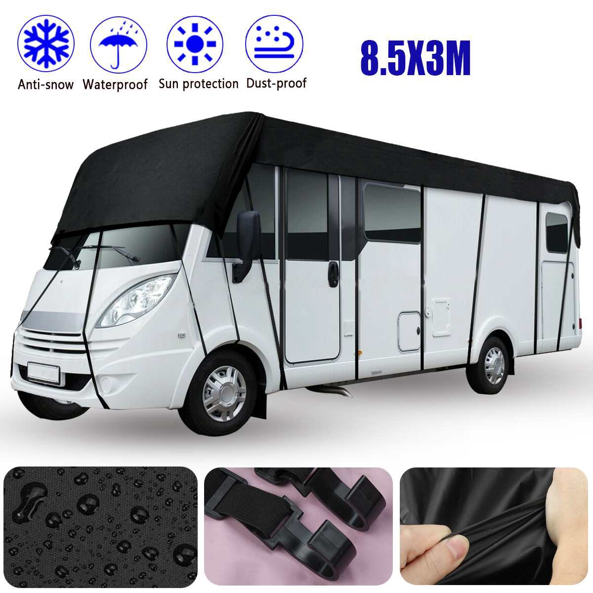 Caravan RV Roof Protective Cover Waterproof for RV Caravan 8.5X3Meters. 
