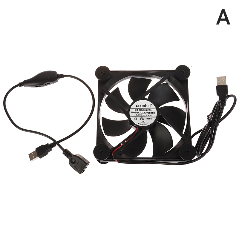 120MM 5V USB Fan Powered PC Router Fans With Stepless Speed Controller High Airflow Cooling Fan For Router Modem Receiver Eatop