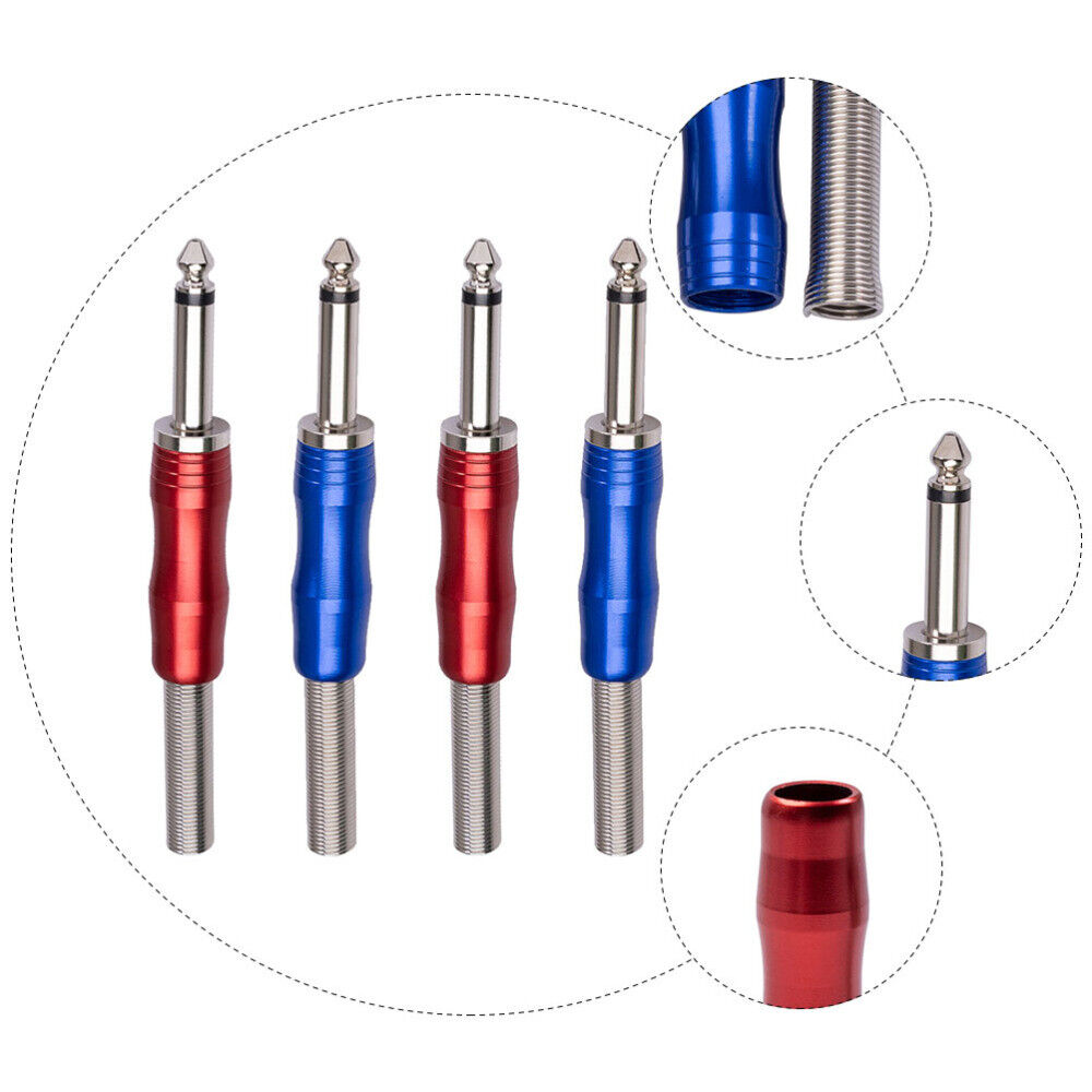 6.5/6.35mm Copper Nickel Plating Mono Channel Microphone Audio Connector Soldering Joint Plug 4 pcs. 