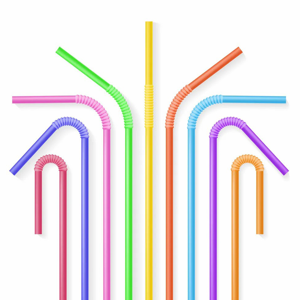 Straws Flexible juice Pipe - 100pcs. 