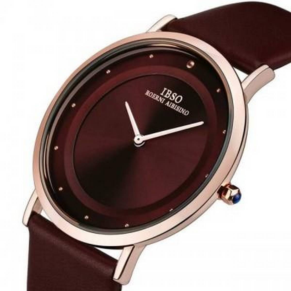 B5 BMHT NEW IBSSO Leather Analog Watch for Men Brown
