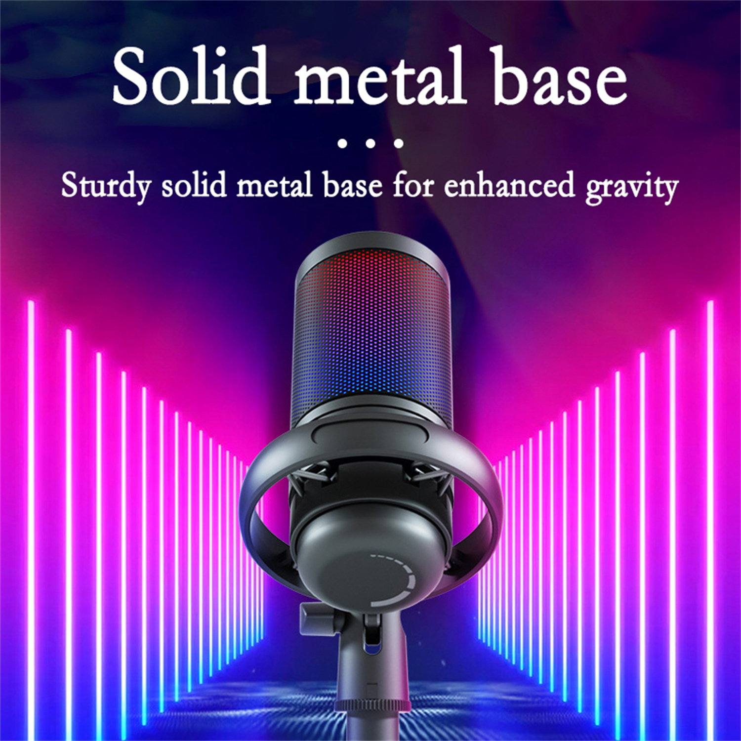 GAM-ME6S USB gaming microphone RGB dazzling lights computer k song recording mobile phone live broadcast. 