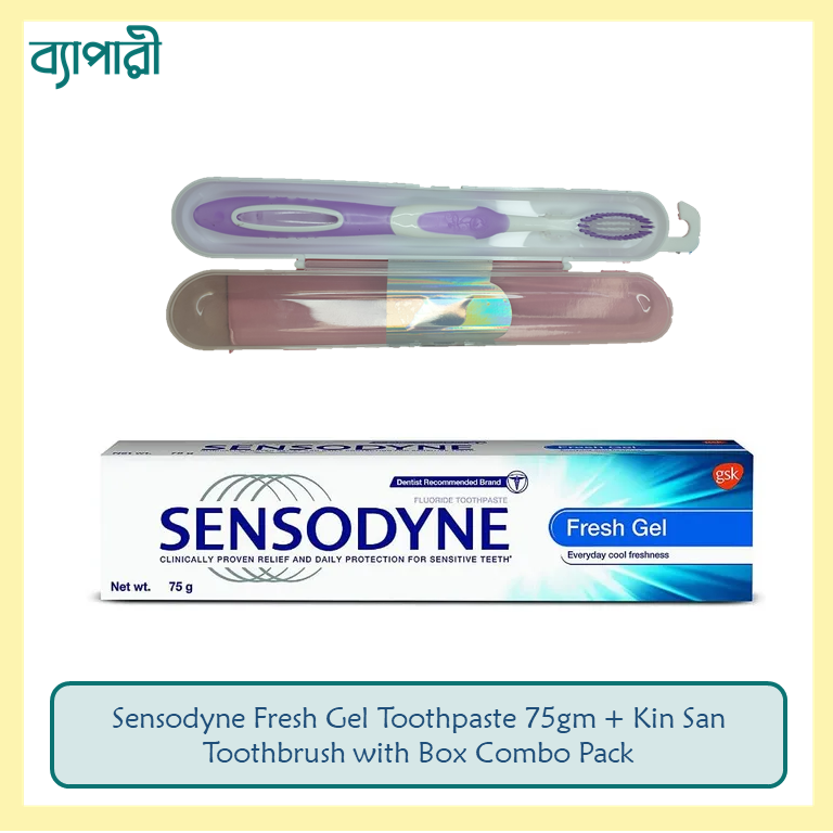 Senso Fresh Gel Toothpaste 75gm + Kin San Toothbrush with Box Combo Pack