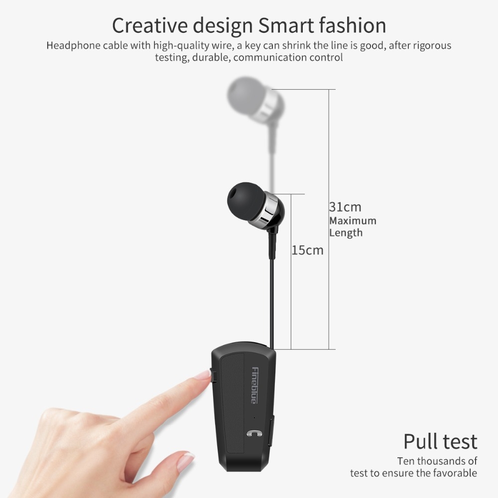 （COD)Fineblue F990 CVC6.0 Noise Reduction Lavalier Bluetooth Earphone, Support Vibration Reminder. 