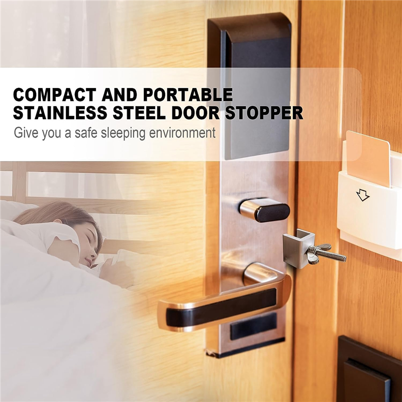 Upgraded Portable Door Lock, Heavy Duty Metal Door Locker for Extra Home Security, Adjustable Travel Door Security Easy Install. 