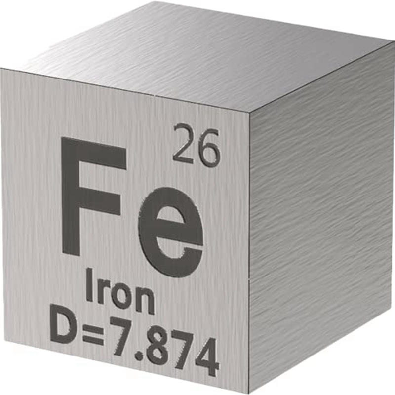 10 Piece Elements-Cubes - Density-Cube Set Metal 0.39 Inch/10 mm for A Periodic Table of Elements Collection. 