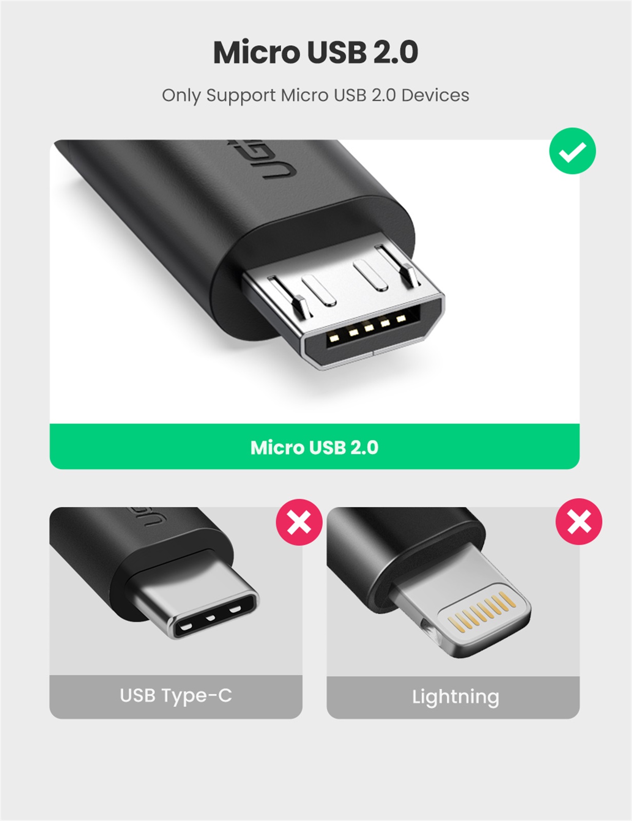 Ugreen Micro USB OTG Cable Adapter for Xiaomi Redmi Note 5 Micro USB Connector For Samsung S6 Tablet Android USB 2.0 OTG Adapter. 