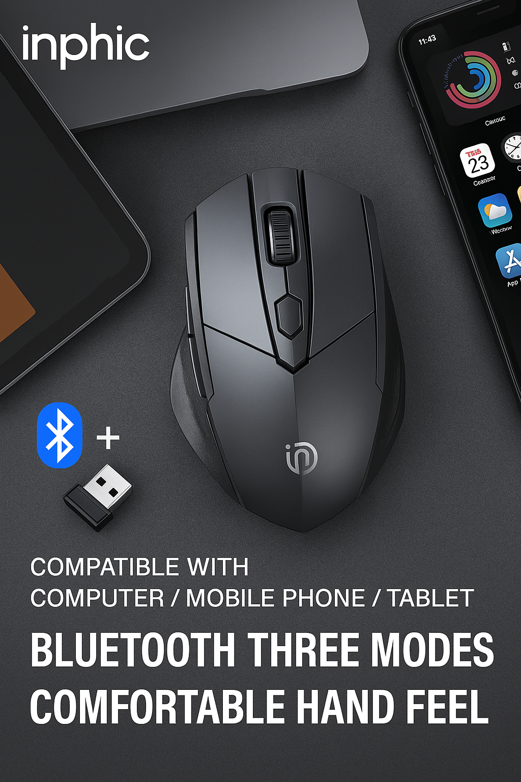 Rechargeable wireless mouse infinik M6PDD GAMING MOUSE. 