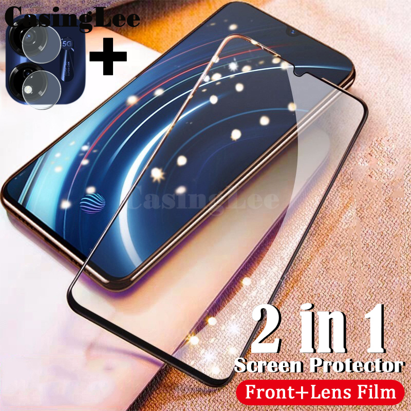 (2 Pieces) itel Power 55 Screen Protector Tempered Glass Camera Lens Protector Glass