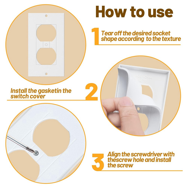 Outlet Insulators Draft Sealers, 100Pcs Electrical Outlet Insulation Pads, EVA Foam Gasket for Wall, Switch Socket Cover Easy to Use. 