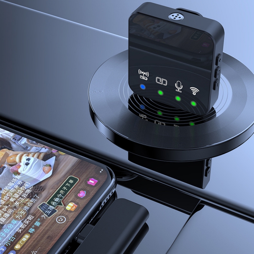 Professional R10 Lavalier Wireless Microphone 2.4G Wireless clip Lapel mic Audio Video Recording For iPhone Android Live chat. 