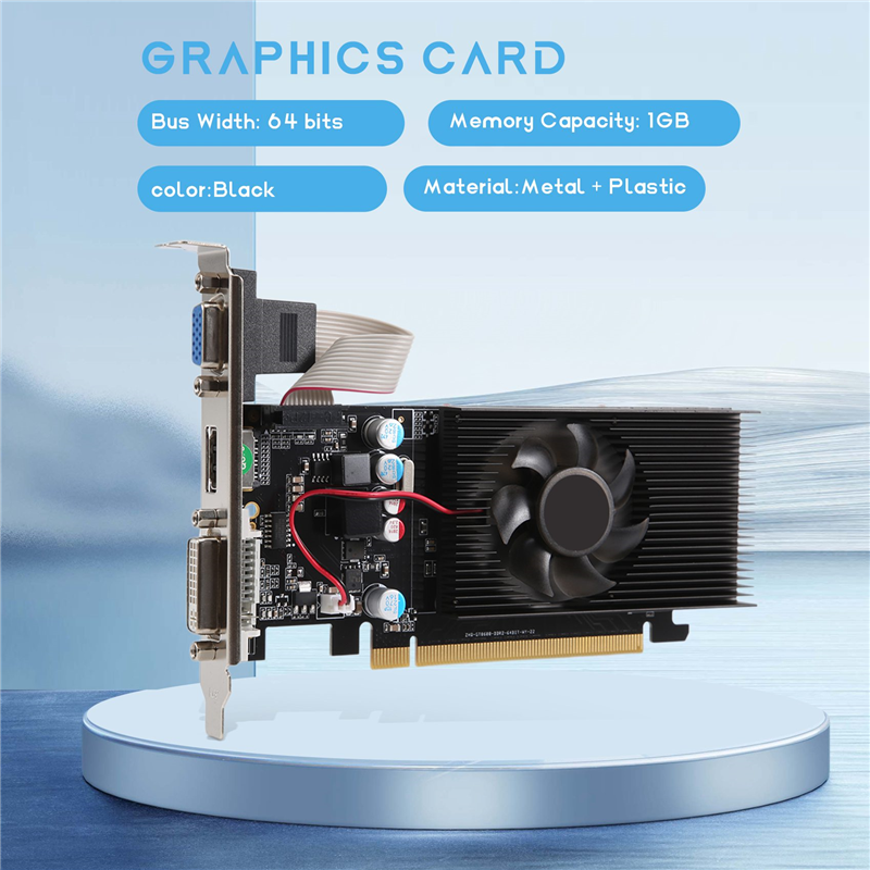 GT210 1GB DDR2 64Bit Graphics Card PCIE 2.0 GPU HDMI-Compatible. 