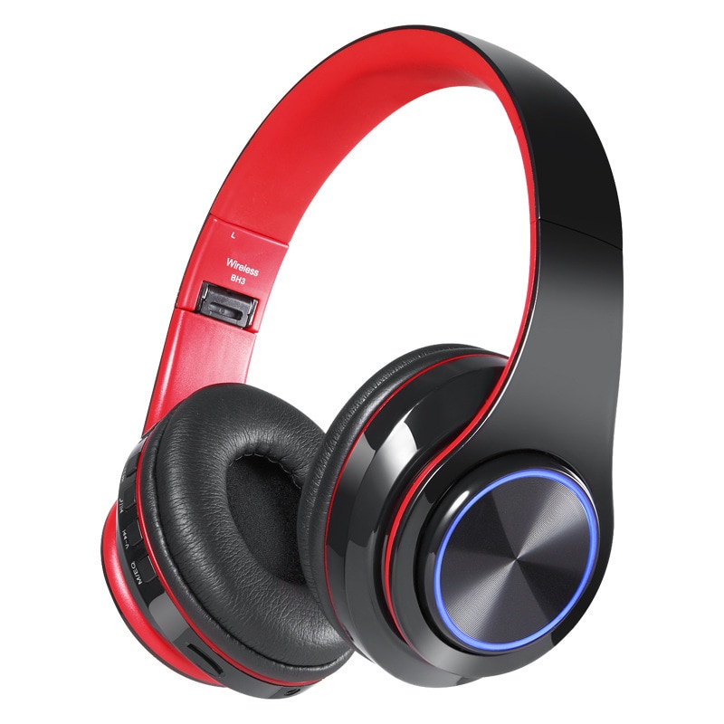 Tourya Wireless Headphones Bluetooth Headphone 7 Colors Glowing LED Headset With MIC Support TF Card For Phone PC MP3 Player. 