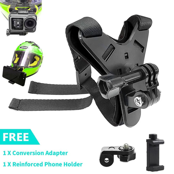 Helmet Chin Mount With Mobile Holder (Action Camera Mount +Mobile Mount) Action Camera Helmet Mount Use for Smart Phone, Hero Go Pro. 
