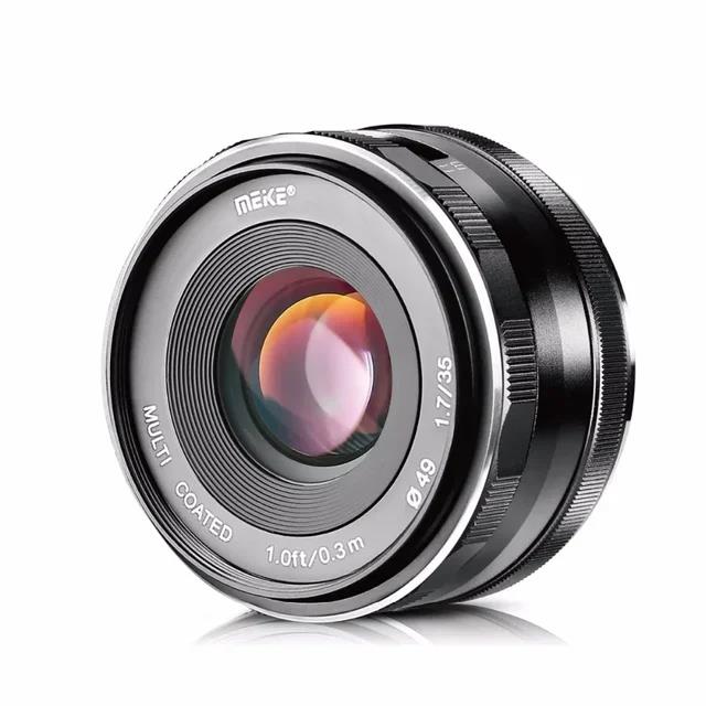 Meike 35mm F1.7 Camera Lens APS-C Large Aperture Manual Focus for Panasonic Olympus Fujifilm Sony Canon M10 M5 Mount Camera. 
