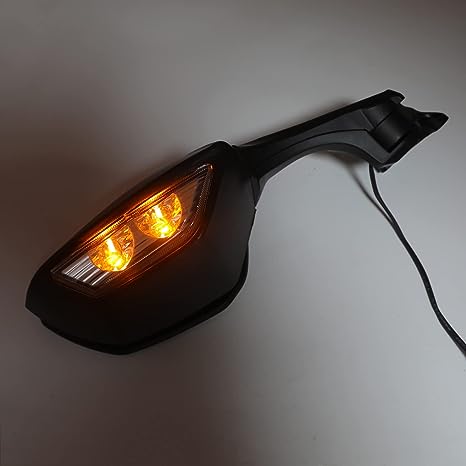 Black Rear View Mirrors w/Turn Signals Compatible Ninja ZX10R For Motorcycle. 