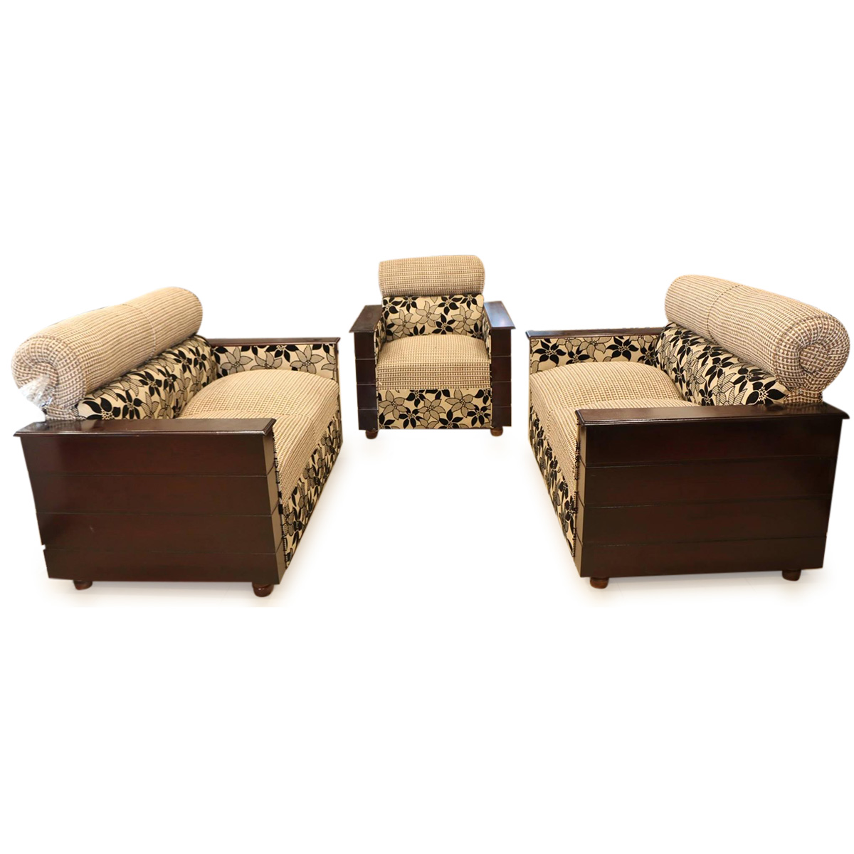 Malaysian Processed Wood Box Design Wooden Sofa Set