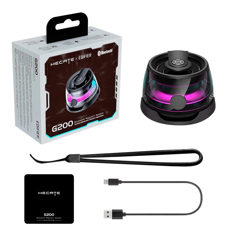 Edifier Portable Bluetooth Speaker HECATE G200 RGB Lighting Magnetic Speaker BT5.3 Mini Sound Box 7 Hours Playback Phone Holder. 