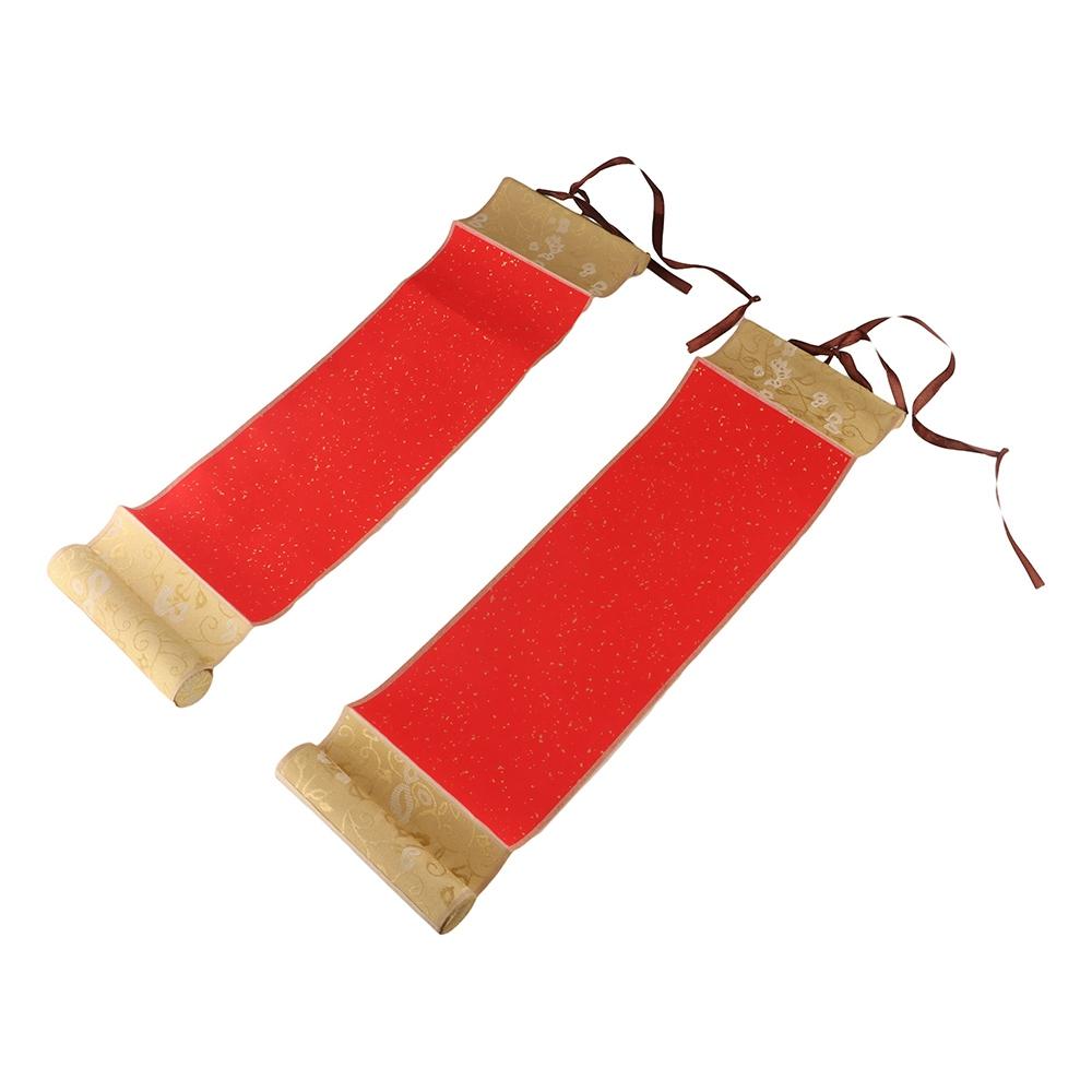 Portable Painting Drawing Paper Gilded Rice Paper Scroll Self-made Gifts Chinese Style Mini Batik Trumpet Scroll Hand-rolled Blank Hanging Scroll Calligraphy Mounting Scroll DIY Crafts. 