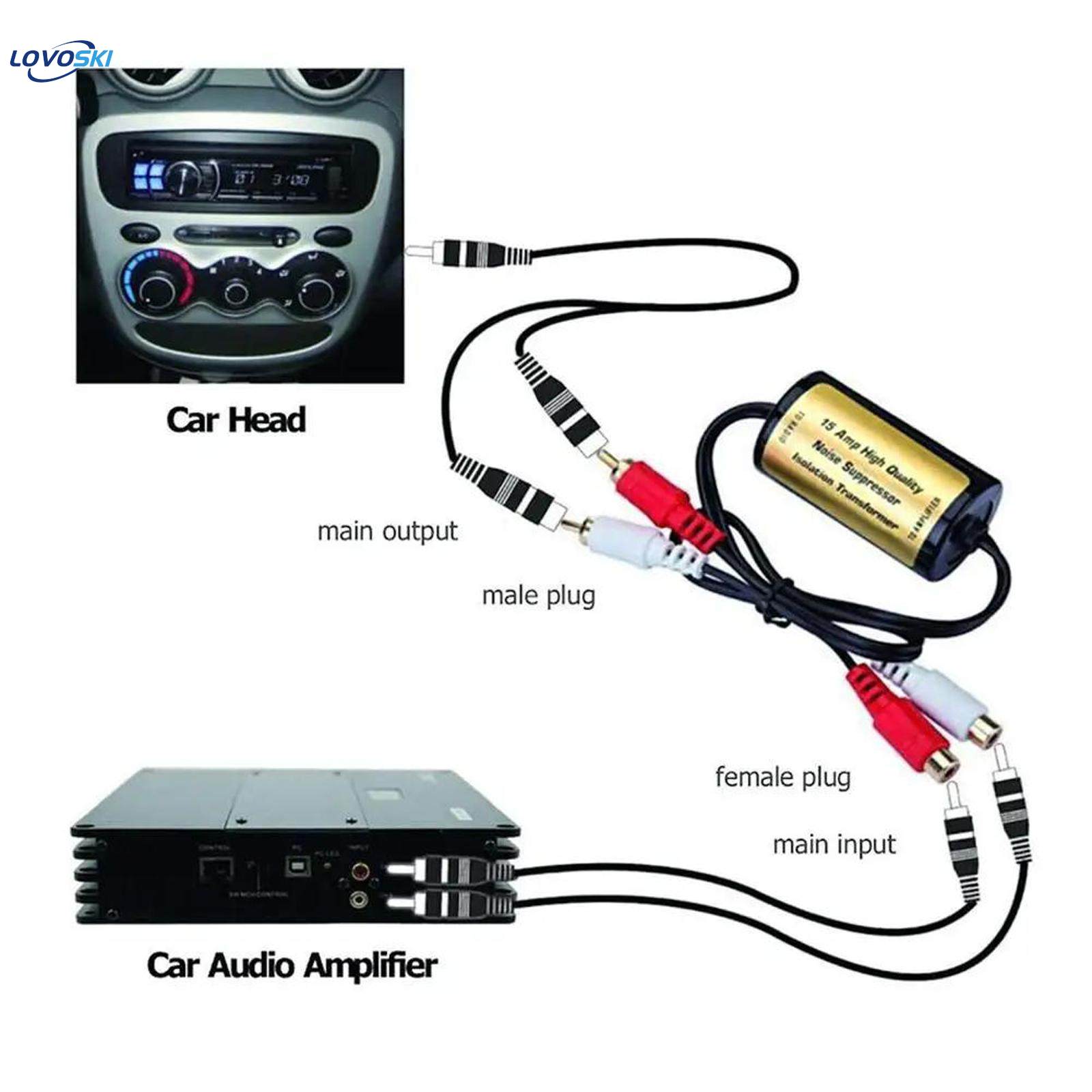 Generic RCA Audio Noise Ground Loop Isolator Replaces Professional Noise for Radio. 